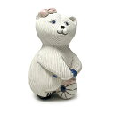 自転車に乗る白クマお母さん338A陶器 置物 動物 くま クマ 熊 シロクマ ホッキョクグマ bear ペット テディベア 羆 インテリア オブジェ 雑貨 おしゃれ かわいい 高貴 贈り物 プレゼント