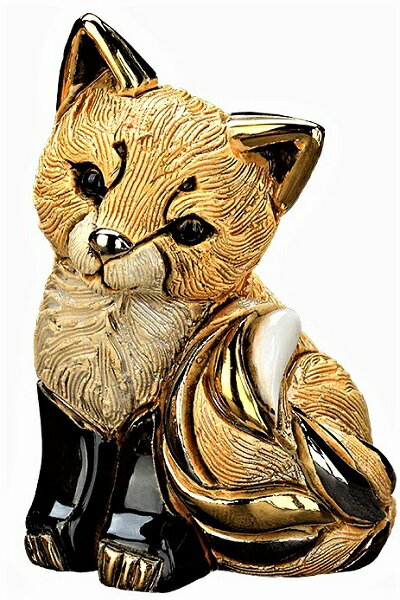 送料無料 赤キツネ子供 F399陶器 置物 動物 キツネ きつね 狐 fox 稲荷 インテリア オブジェ おしゃれ ..