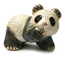 送料無料 葉っぱをくわえるパンダ子供 F303陶器 置物 動物 パンダ 笹 くま クマ 熊 panda ペット テディベア インテリア オブジェ 雑貨 おしゃれ かわいい 贈り物 プレゼント