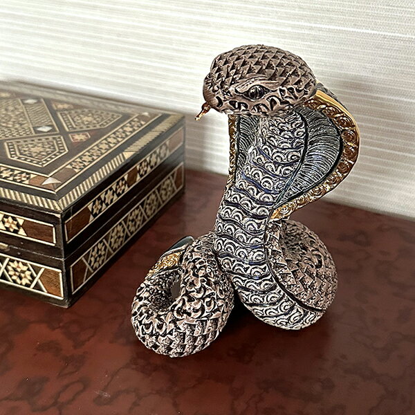 ヴァイパー シルバー 蛇 置物 コブラ インテリア 143-138-022 m49711524198_1.jpg?1720676938