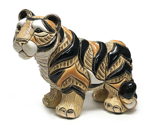 送料無料 シベリアタイガー親 F125B陶器 置物 動物 トラ とら 虎 tiger タイガー 干支 十二支 寅 ペット インテリア オブジェ 雑貨 おしゃれ かわいい 贈り物 プレゼント