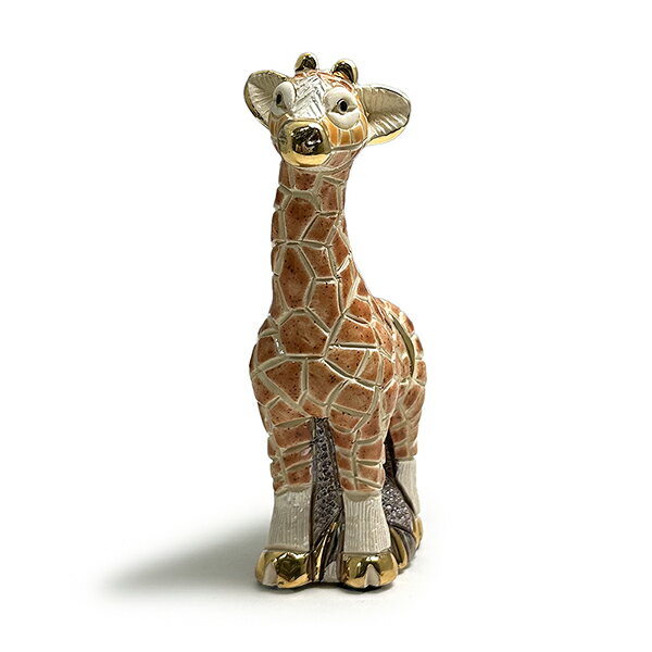 送料無料 キリン子供 F342陶器 置物 動物 キリン きりん 麒麟 giraffe アフリカ インテリア オブジェ おしゃれ かわいい 雑貨 贈り物 プレゼント ウルグアイ製