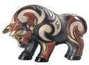 送料無料 赤雄牛 1028R陶器 動物 置物 牛 丑 うし 2021干支 十二支 cow ox ブル bull バッファロー buffalo バイソン bison ペット インテリア オブジェ 雑貨 おしゃれ かわいい 贈り物 プレゼント ウルグアイ製