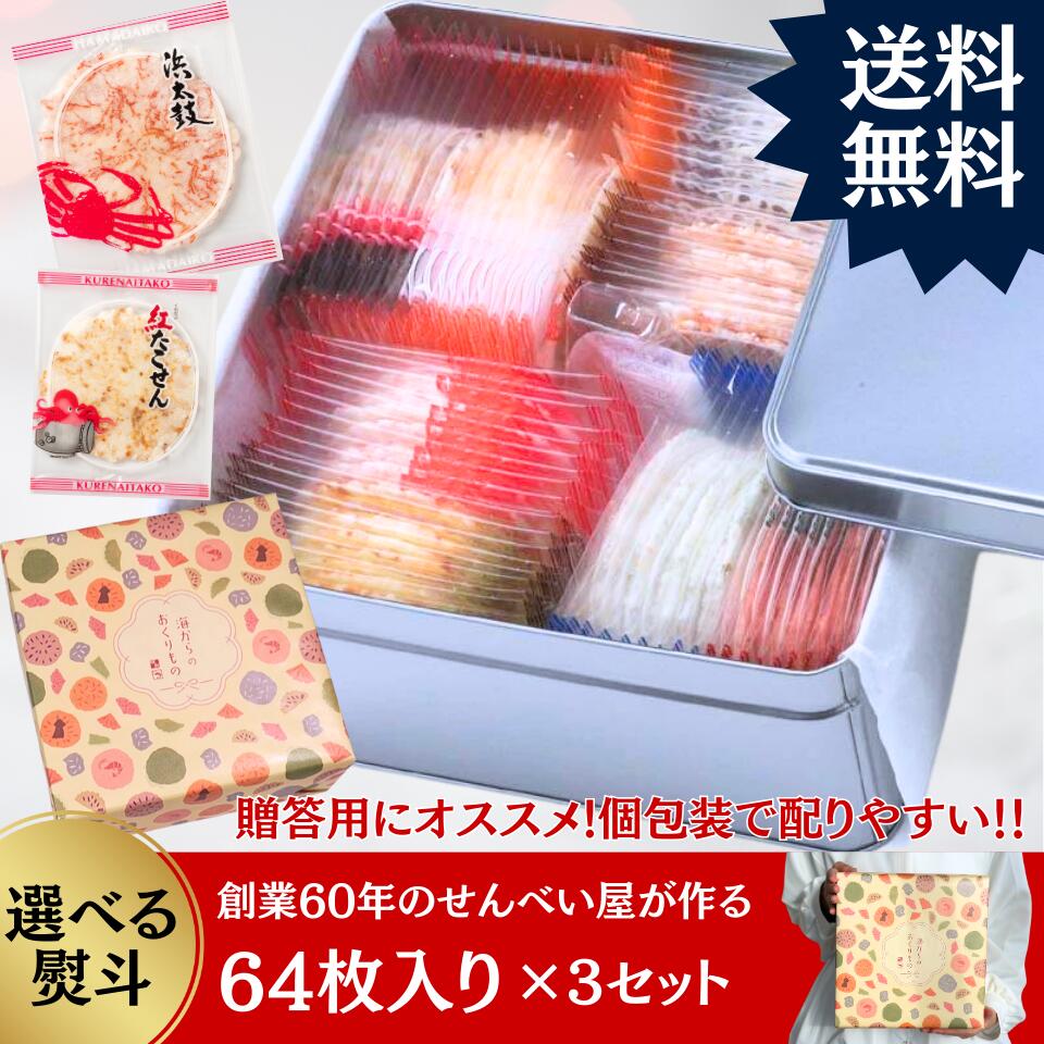 Rakuten - 【送料無料】渚のひびき（64袋）ギフト 3セット　個包装　詰め合わせ 贈答用 熨斗 バレンタイン　ばらまきギフト