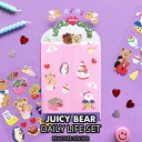 JUCY BEAR SEAL STICKER 9枚セット #日常 韓国 シール ステッカー セット まとめ デコレーション デコ リムーバーステッカー 手帳 ノート トレカ 手帳デコ 韓国雑貨 かわいい イラスト お洒落 ベア クマ ネコ イヌ 動物 生活