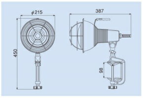 ハタヤ LED作業灯 42W ワークランプ 【5m電線付/100V】 RXL-5W★送料込★ (屋外用/防雨型/省エネ/長寿命/明るい/小電力/大光量/360°排水構造)