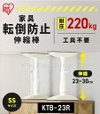 IRIS 家具転倒防止伸縮棒 SSサイズ(高さ23〜30cm)2本セット【KTB-23R】ホワイト(白) 耐圧220kg 突っ張り棒 家具固定 耐震用品 地震対...