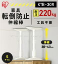 IRIS 家具転倒防止伸縮棒 Sサイズ(高さ30〜40cm)2本セット【KTB-30R】ホワイト(白) 耐圧220kg 突っ張り棒 家具固定 耐震用品 地震対策...