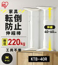IRIS 家具転倒防止伸縮棒 Mサイズ(高さ40〜60cm)2本セット【KTB-40R】ホワイト(白) 耐圧220kg 突っ張り棒 家具固定 耐震用品 地震対策...