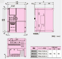富士電機FRENIC-MiniFRN0.1C2S-2Jコンパクト型インバーター0.1kw3相200V