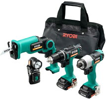リョービ10.8VコンボキットBCK-1100≪便利な4種工具+備品セット≫軽量小型10.8V充電式(インパクトドライバドライバドリルレシプロソーLEDライト)送料無料