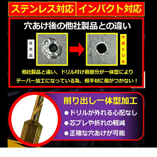 ユ・ニーズ 六角軸コバルトドリル六式 RCOD-6.0 Φ6.0 1本 最高級コバルトハイス 長...