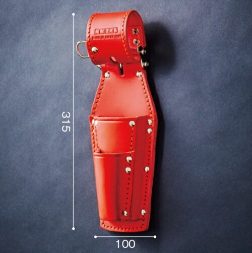 ニックス(KNICKS) KR-301PDX チェーン式ペンチ・ドライバーホルダー(レッド) 腰袋 工具袋 道具袋