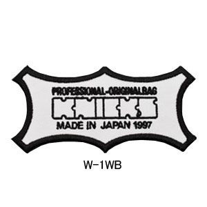 【在庫あり】ニックス(KNICKS) W-1WB KNICKSオリジナルロゴ刺繍ワッペン 白地x黒文字 【メール便】