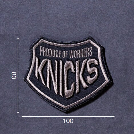 【在庫あり】ニックス(KNICKS) W-3D KNICKSカスタムカー完成記念 3Dワッペン ベルクロタイプ 黒地×グレー文字ロゴ 刺繍ワッペン アクセサリ 腰袋 工具袋 道具袋 W-3D-anniversary【メール便】