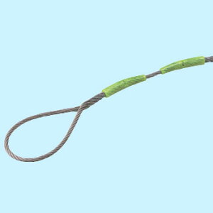 コンドーテック セーフティカラースリング 12mm×1m (黄緑) JISワイヤ玉掛索 【SC1201】 けが防止 引き抜き容易簡単 色識別 生産物賠償責任保険付 ワイヤースリング 玉掛けワイヤー