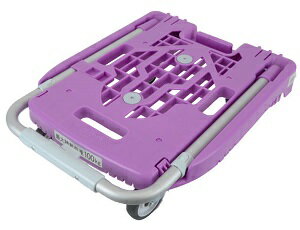 TRUSCO 小型樹脂台車 weego【ラベンダー WP-2-LV】通常タイプ(前輪自在キャスター)伸縮式折りたたみハンドル 軽量 コンパクト 静か 手押し台車 けん引台車 平台車 静音台車 軽い 丈夫 アイドルキャリー ウィーゴ トラスコ中山