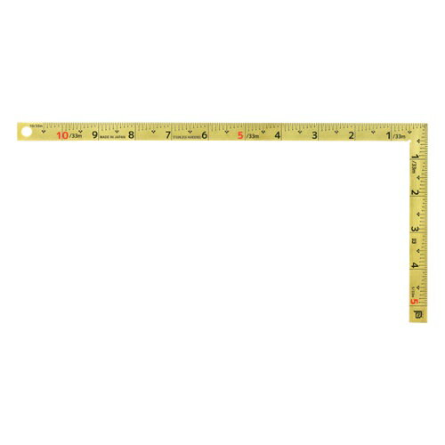 新潟精機(SK) フラット3 1尺 金鷲 FLAT3-G10S 曲尺 ステンレス製 鎧護コート仕様 尺相当目盛 現場作業 工事 DIY