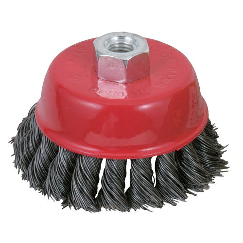 サンピース カップワイヤーブラシ（ヒネリ）SCW-H 75mm グラインダー 剥離 バリ取り サビ落とし ヒシヒラ