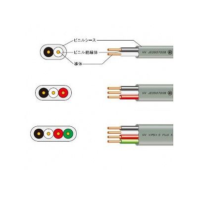 VVF 2.6mm-2心 100m 1巻 VVF ケーブル VAケーブル 600V 2