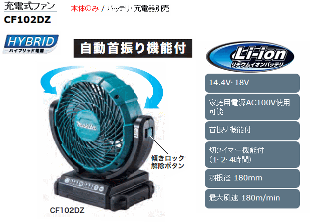 マキタmakita 充電式ファンCF102DZ ...の商品画像