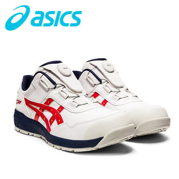 新作asicsアシックス作業用靴　ウィンジョブCP306 Boa 100（1273A029）ホワイト×クラシックレッド