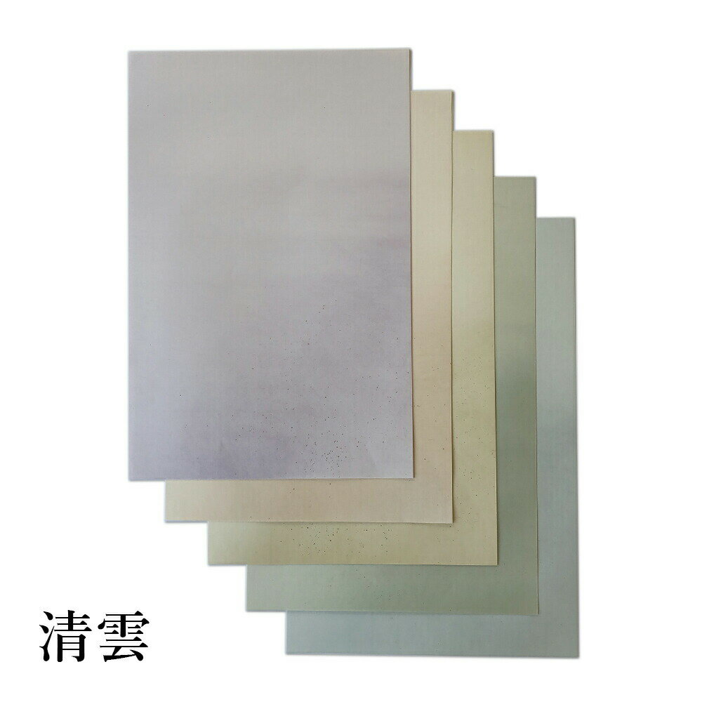 書道 かな用料紙 清雲 清書用 【半紙判】 5色セット 20枚 全面切箔砂子 料紙 かな料紙 仮名料紙 かな 仮名 半紙 手漉き 画仙紙 清書 臨書 書道半紙 ...