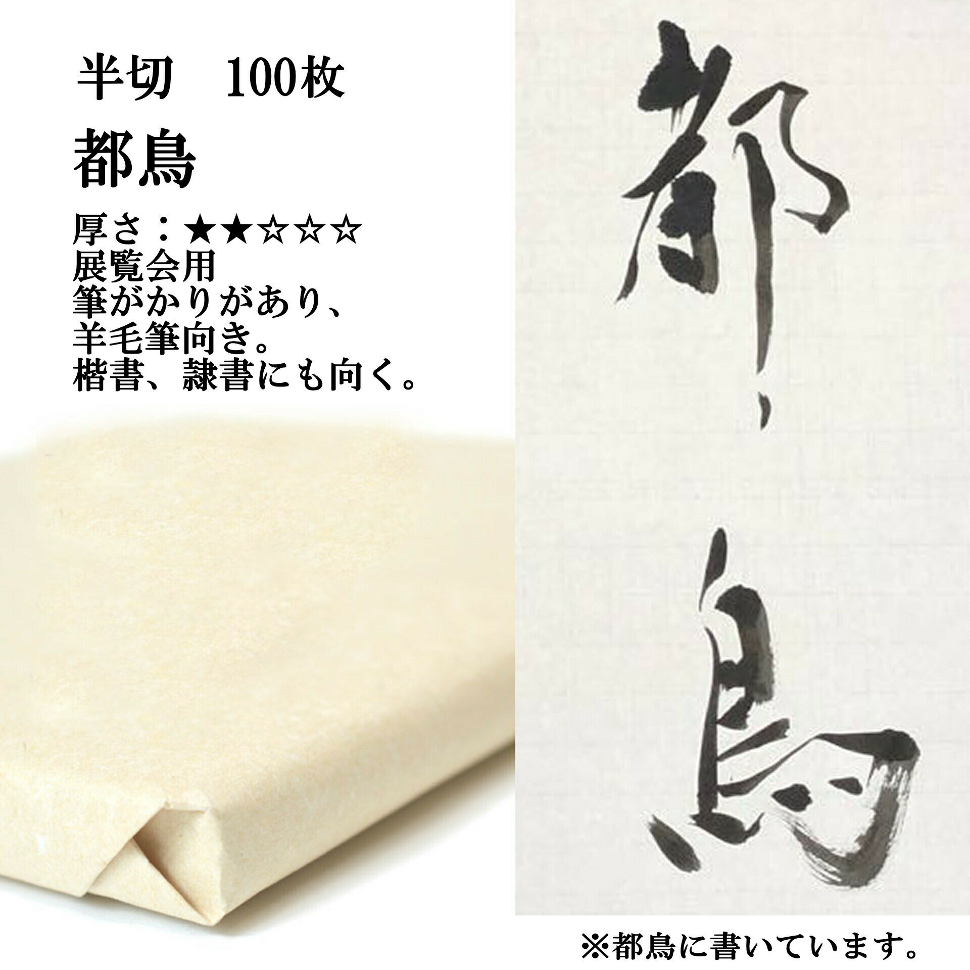 書道 手漉き 画仙紙 都鳥 全紙 1反100枚 漢字用 薄口 手漉き画仙紙 書道用紙 半紙屋e-shop 価格 