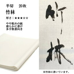 書道 手漉き 画仙紙 竹林 半切 20枚 漢字用 特厚口 | 手漉き画仙紙 条幅 書道用品 書道用紙 作品 清書 おすすめ 半紙屋e-shop