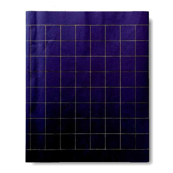 写経 写経用紙 手漉雁皮染 紺色 半切 10枚 写経用 にじまない 【加工内容】 金罫8×37升 品番：AK36-3 書道用紙 画仙紙 条幅 写経用加工紙