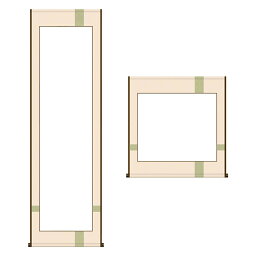 表装 額趣 洋表装 A「十字仕立」 尺五サイズ (W36～45×H135cmまで) 書道 表具 掛け軸 作品 展示 洋室 洋風 モダン 書道用品 半紙屋e-shop