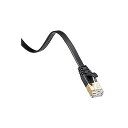 サンワサプライ LANケーブル CAT7 (0.5m) フラット ツメ折れ防止 RJ45コネクタ 10Gbps/600MHz ギガビット イーサネットケーブル ブラック KB-FLU7-005BK
