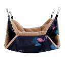 AmzBarley 小動物用ハンモック ハムスター『二重層 2サイズ:34*34cm 20*20cm』ペット モモンガ ハンモック 小動物 保温 ふわふわ ケージ内装 取り付け簡単 吊り下げる 寝床 休憩所 遊び場 昼寝 暖かい巣 ゆったり眠れる