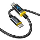 AOHI 140W USB C-USB Cケーブル LED ディスプレイ 表示 PD 140W 急速充電 高耐久 ナイロン アルミコネクタ データ転送 MacBook Pro/Air iPad Xperia Galaxy Pixelその他Androi(2)