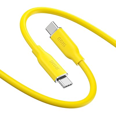 AOHI Magline USB Cケーブル USB Cケーブル シリコン 1m 100W Type C 高速充電ケーブルpe C 高速充電ケーブル Android/MacBook/iPad Pro 8711544891888 (140W イェロー)