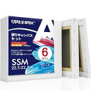 AUREUO 張りキャンバス セット SSM (22.7cmX22.7cm)) 中目 綿化繊混紡 6枚 初心者 絵画用具 芸術絵創作 現代油絵 美術装飾 水彩画...