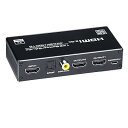 BLUPOW 4K60Hz・HDR対応 HDMI分配器 1入力2出力+音声分離機(同軸・光デジタル・3.5mmステレオ音声出力) HDCP2.2 HDMI2.0セレクター オーディオ分離 スプリッター 2画面同時出力 ダウンスケール機能搭載 PS5・
