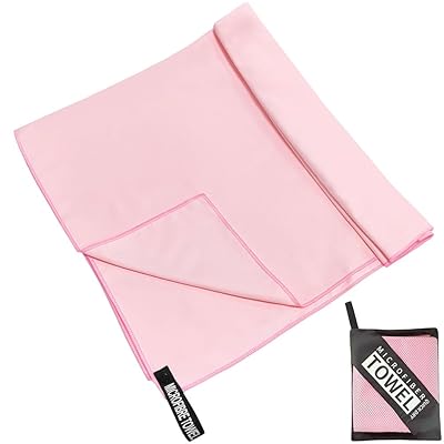 バスタオル 速乾バスタオル 152cm×76cm スポーツ スイミング マイクロファイバータオル 髪 超吸水 柔らかい 色褪せない 防臭 耐久性 速乾 軽量 超吸水 収納袋付き 湿気 旅行 水泳 (ピンク)