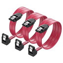 Cable Matters SATA ケーブル (L型) Sata3 ケーブル 61cm 3本セット 6 Gbps対応 ラッチ付き SSDとHDD増設 Sata...