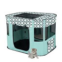 Benebomoペットサークル 猫 ケージ 長方形 折りたたみサークル ペットさーくる 犬 ケージ 室内 屋外 屋根付き 猫サークル ペットケージ メッシュサークル 猫 折り畳みケージ サークル ケージ 出産用 防災 軽量 使用便利 防水性 コンパク