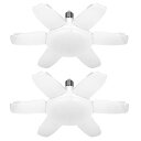 Batone ガレージライト LED ペンダントライト 屋内 150W 6000lm LED電球 6500K 天井照明 取付簡単 工事不要 角度調節可能 車庫 倉庫 納戸 作業灯 昼白色 (2個)