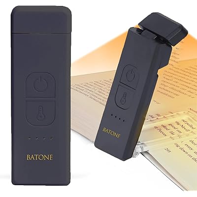Batone ブックライト 読書灯 ベッドの読書のため 充電式 ポータブル クリップオンLEDリーディングライト ABS ポリカーボネート 3つの色温度と4つの明るさ調節可能 小型で耐久性があり 本の愛好家 子供に最適（ブラック）