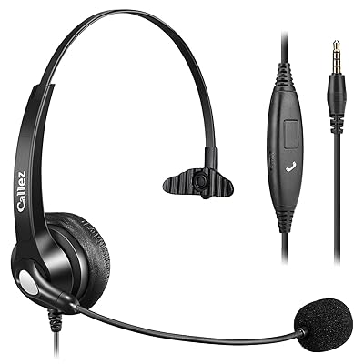 Callez 3.5mm携帯電話用ヘッドセット ノイズキャンセリングマイク付きPC用ヘッドホン iPhone、PC、スマートフォン、iPad、ラップトップに対応 Web会議、Skype、業務用、在宅勤務、オンライン授業、コールセンターに適用 Callez 3.5mm携帯電話用ヘッドセット ノイズキャンセリングマイク付きPC用ヘッドホン iPhone、PC、スマートフォン、iPad、ラップトップに対応 Web会議、Skype、業務用、在宅勤務、オンライン授業、コールセンターに適用