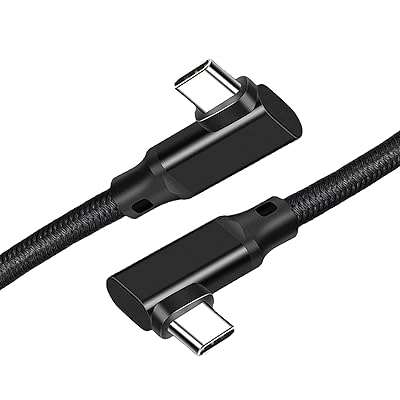 USB 3.2 Type C ケーブル L字 (0.2m, ブラック) SLEIJAOOE【20Gbps高速データ転送/100w急速充電 /4K@60Hz映像出力/ 】USB 3.2 Gen 2x2 タイプc ケーブル 【編組ナイロン 】MacBoo
