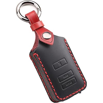 トヨタ エンジンスターターケース スバル エンジンスターター カバー スズキ スペーシア ヤリスクロス カローラ 新型ハリアー 新型レヴォーグ リモコンスタートカバー エンジンスターター 本革カバー ベーシックタイプ 3ボタン(本革エンスタ/黒)