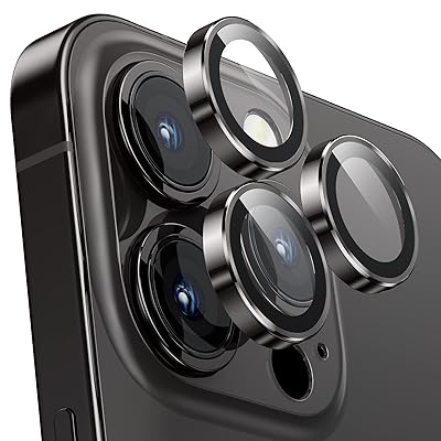 カメラフィルム iPhone 14Pro/14Pro Max用 カメラカバー 9Hガラス アルミ合金製 カメラ保護 キズ防止 耐衝撃 高透過率 アイフォン 14プロ/14プロマックス用 カメラレンズカバー スペースブラック