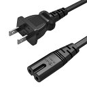 AC電源ケーブル メガネ型コネクター・プラグ 電源コード(2P・ストレートコネクタ) 1.5m メス-オス
