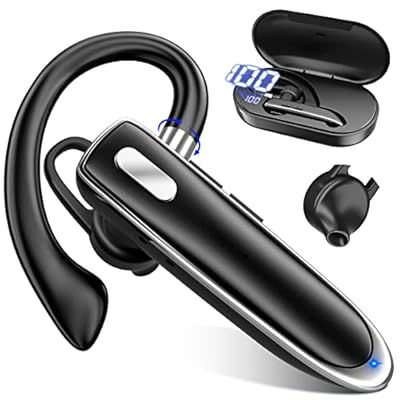 新登場 Bluetoothヘッドセット Bluetoothイヤホン 片耳 掛け式 片耳イヤホン bluetooth 最大96時間連続使用 充電ケース付 ワイヤレスイヤホン LEDディスプレイ 左右耳兼用 AAC対応 ハンズフリー通話可 マイク内蔵 S