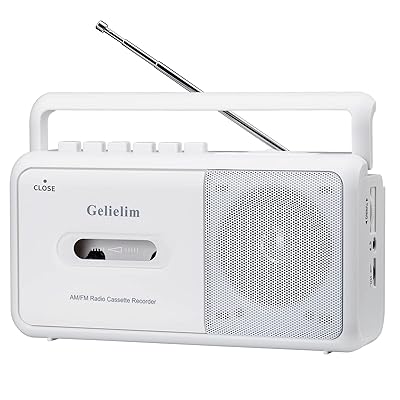 Gelielim ラジカセ FM/AM/ワイドFM対応 カセットテープ再生/録音 ポータブルカセットプレーヤー AC100V..