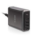 エレコム USB コンセント 充電器 合計60W ( USB PD対応 ) Type-C×1 / USB-A×4 【 iPhone 15/14/13/SE3 / Android / タブレット 対応 】 ブラック EC-ACD02BK